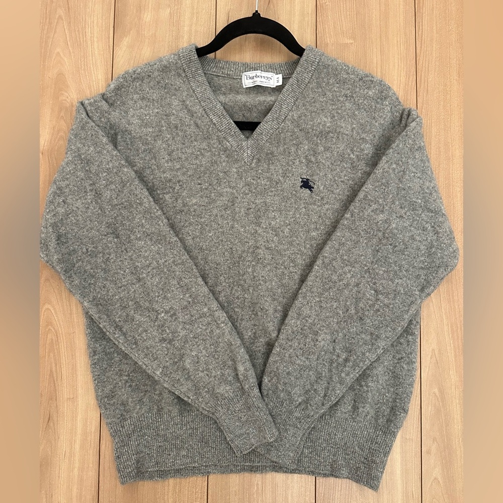 Burberry Gray V-Neck Sweater